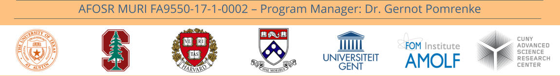 AFOSR MURI FA9550-17-1-0002 – Program Manager: Dr. Gernot Pomrenke